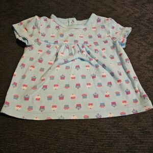 Old Navy Light Blue Cupcake Print Kids Blouse